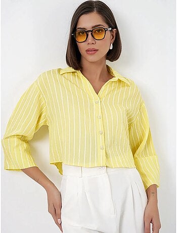 Camisa corta oversize a rayas bdart