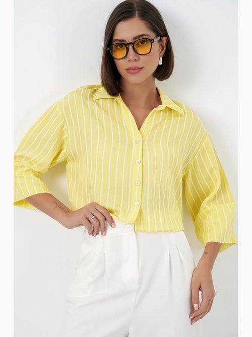 Camisa corta oversize a rayas bdart - Kiabi Camisa corta oversize a rayas bdart - Kiabi
