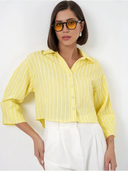 Camisa corta oversize a rayas bdart - Kiabi Camisa corta oversize a rayas bdart - Kiabi