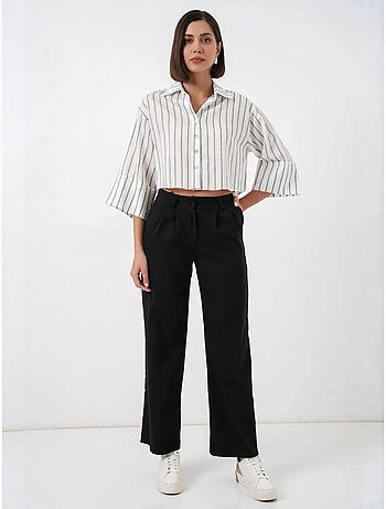 Camisa corta oversize a rayas bdart