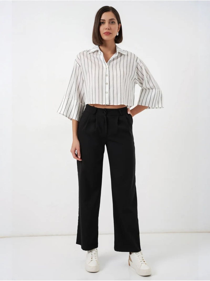 Camisa corta oversize a rayas bdart Blanco roto - Kiabi