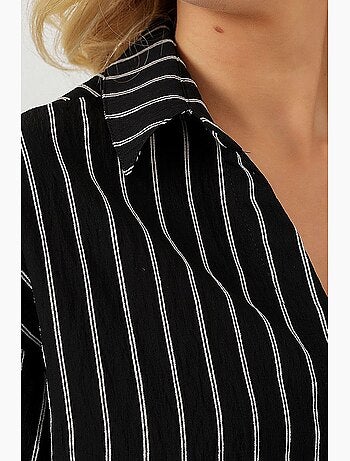 Camisa corta oversize a rayas bdart