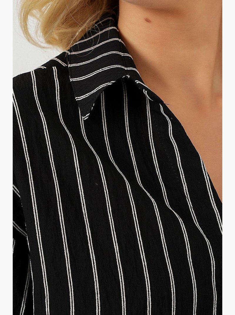 Camisa corta oversize a rayas bdart Negro - Kiabi