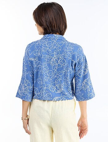 Camisa corta oversize anudada