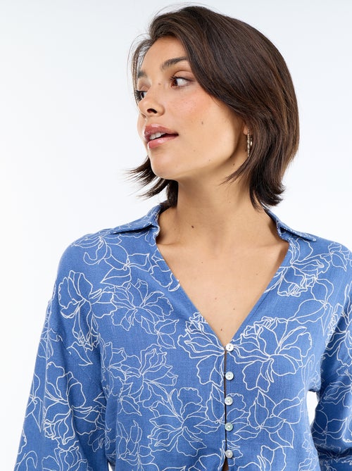 Camisa corta oversize anudada - Kiabi