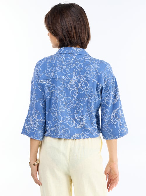 Camisa corta oversize anudada - Kiabi