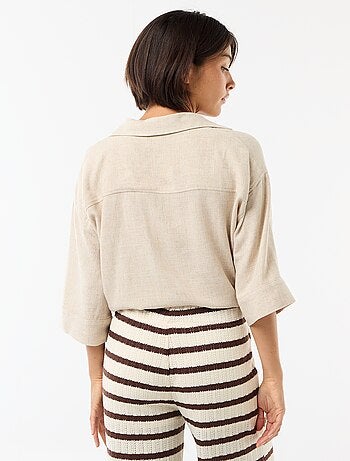 Camisa corta oversize anudada