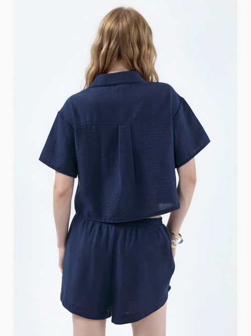 Camisa corta texturizada con cierre de botones busem - Kiabi
