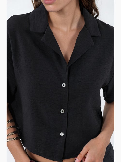 Camisa corta texturizada con cierre de botones busem - Kiabi
