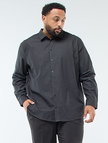 Camisa corte recto dobby