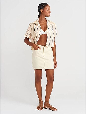 Camisa crop a rayas de mujer dilvin