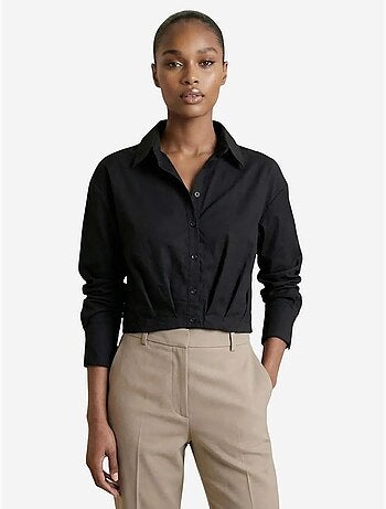 Camisa crop casual abotonada my fashion