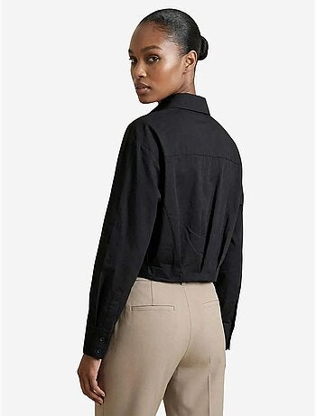 Camisa crop casual abotonada my fashion