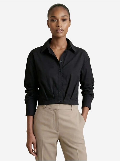 Camisa crop casual abotonada my fashion - Kiabi Camisa crop casual abotonada my fashion - Kiabi