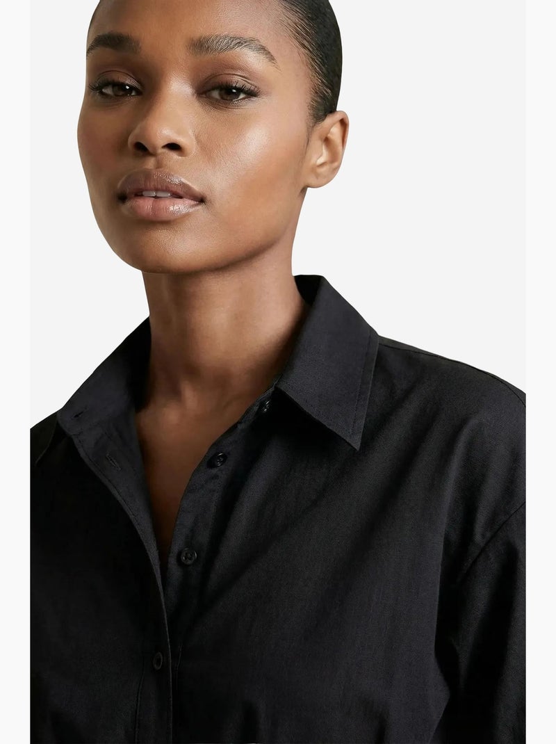 Camisa crop casual abotonada my fashion Negro - Kiabi