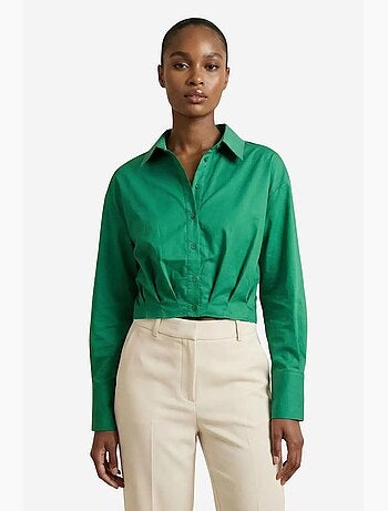 Camisa crop casual abotonada my fashion