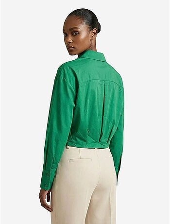 Camisa crop casual abotonada my fashion
