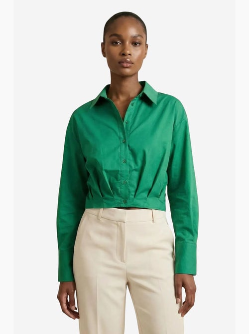 Camisa crop casual abotonada my fashion - Kiabi Camisa crop casual abotonada my fashion - Kiabi