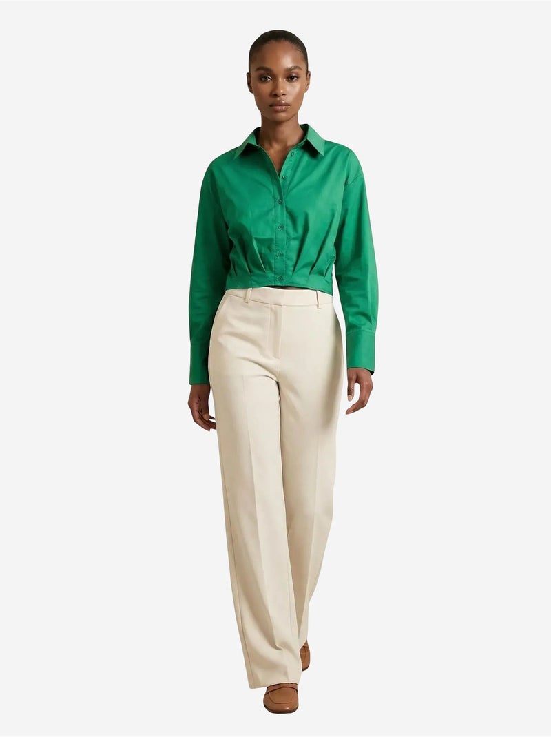 Camisa crop casual abotonada my fashion Verde oscuro - Kiabi