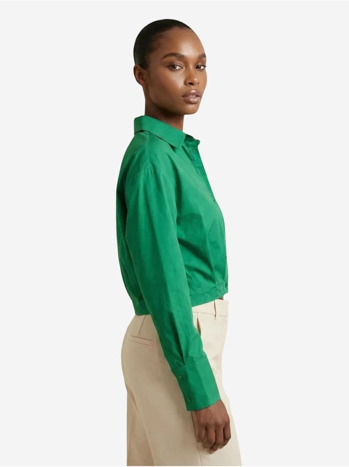 Camisa crop casual abotonada my fashion - Kiabi Camisa crop casual abotonada my fashion - Kiabi