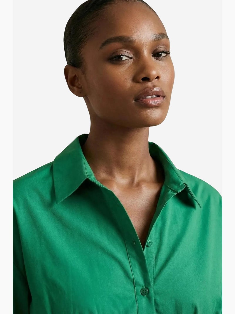 Camisa crop casual abotonada my fashion Verde oscuro - Kiabi