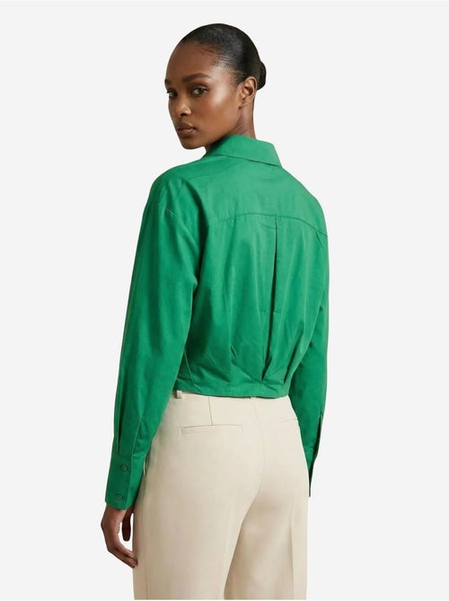 Camisa crop casual abotonada my fashion - Kiabi Camisa crop casual abotonada my fashion - Kiabi