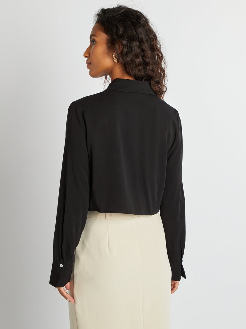 Camisa crop de manga larga NEGRO - Kiabi