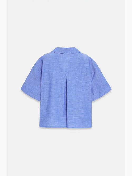 Camisa crop de mujer de popelina de algodón dilvin - Kiabi Camisa crop de mujer de popelina de algodón dilvin - Kiabi