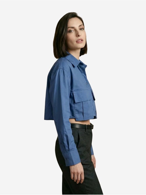 Camisa crop de popelina de algodón my fashion - Kiabi Camisa crop de popelina de algodón my fashion - Kiabi