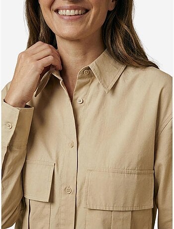 Camisa crop de popelina de algodón my fashion