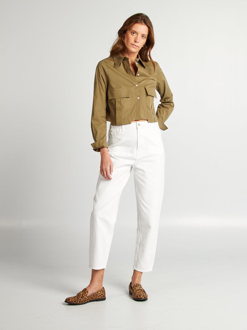 Camisa crop KAKI - Kiabi