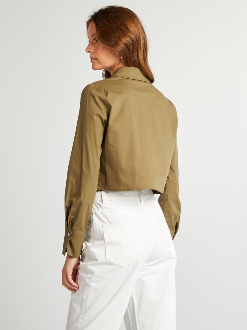 Camisa crop KAKI - Kiabi