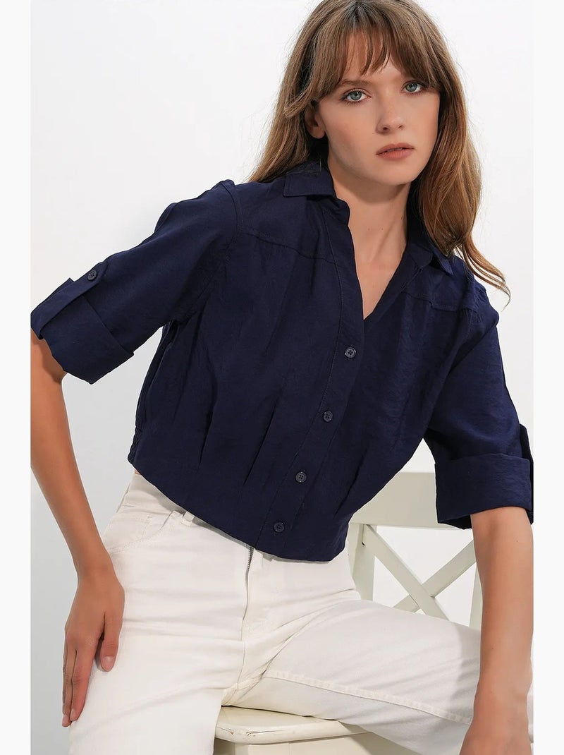 Camisa crop oversize bdart Azul marino - Kiabi
