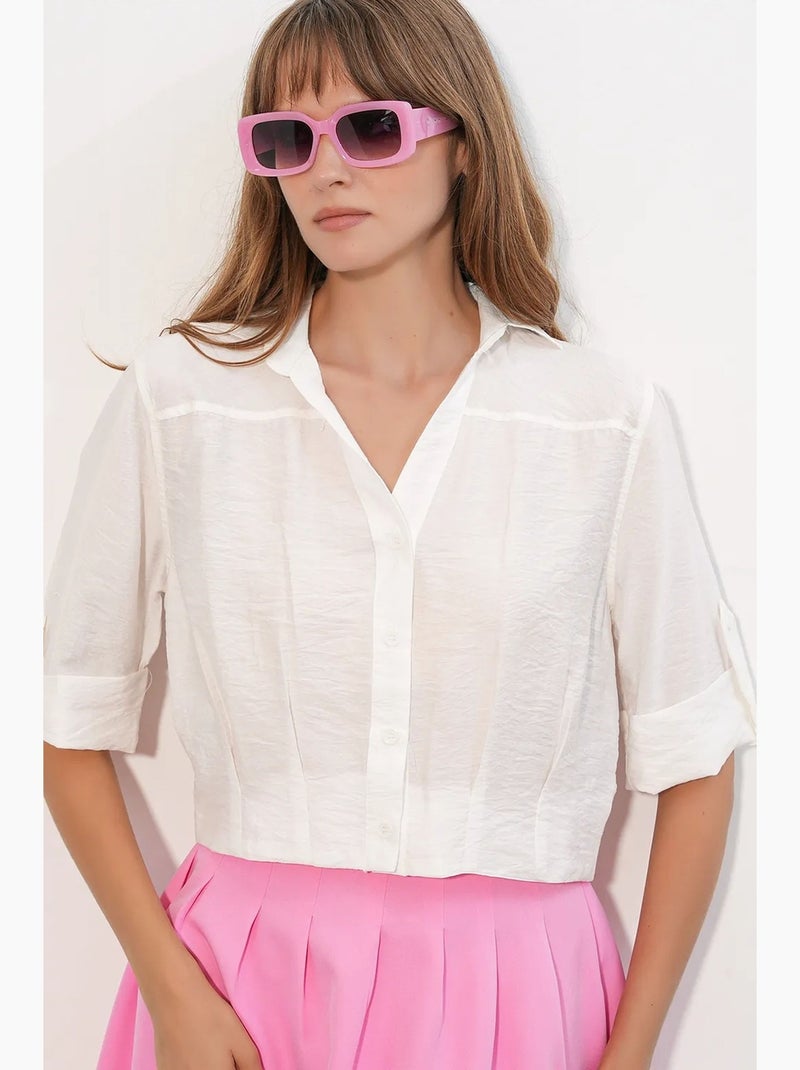Camisa crop oversize bdart Blanco - Kiabi