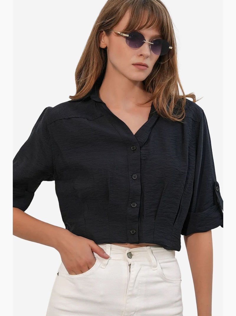 Camisa crop oversize bdart Negro - Kiabi