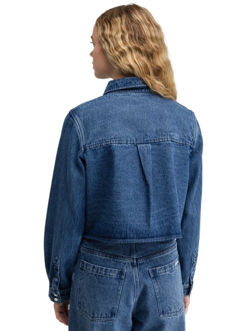 Camisa crop vaquera mujer mujer nimes-w Azul - Kiabi
