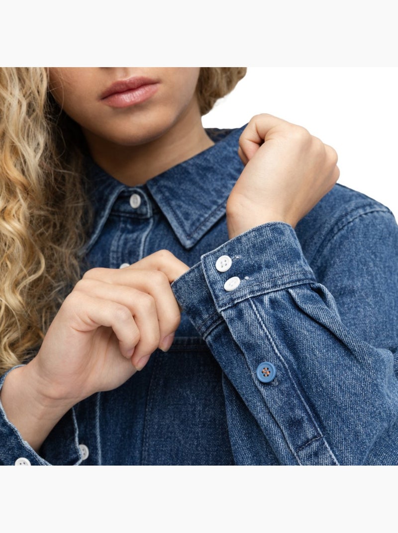 Camisa crop vaquera mujer mujer nimes-w Azul - Kiabi