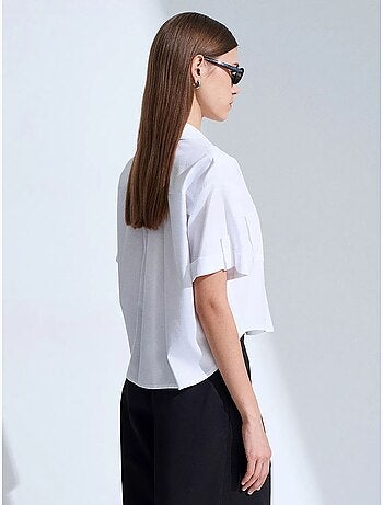 Camisa cropped de mujer con bolsillo dilvin