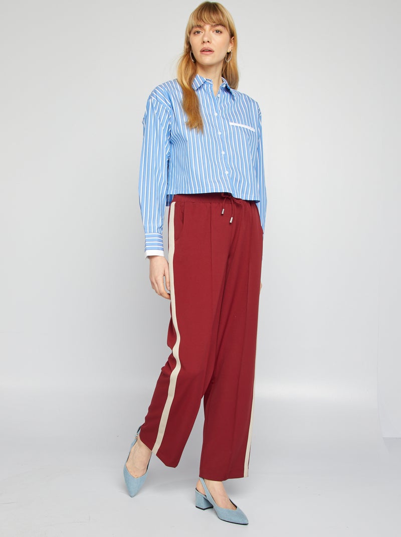 Camisa cropped de rayas AZUL - Kiabi