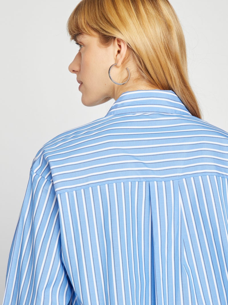 Camisa cropped de rayas AZUL - Kiabi