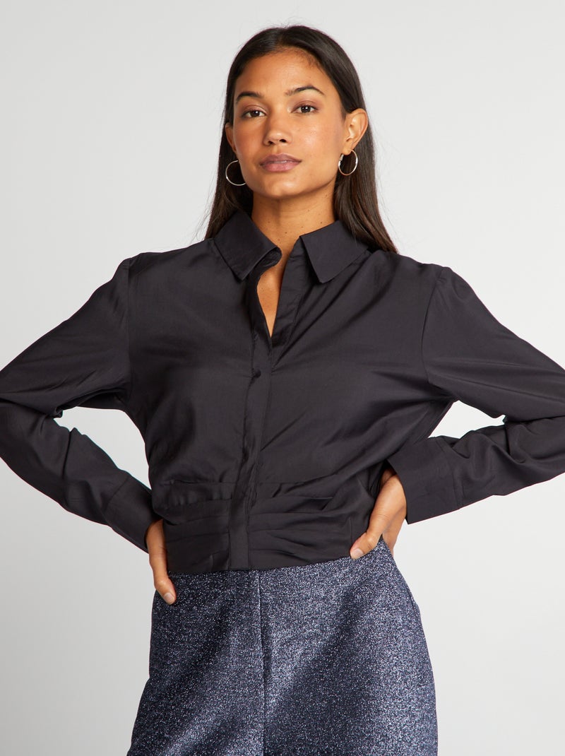 Camisa cropped NEGRO - Kiabi