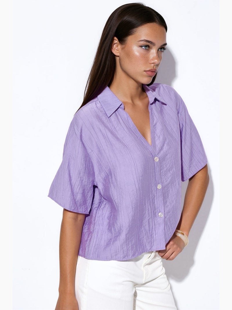 Camisa cropped relaxed de mujer busem Lavanda - Kiabi