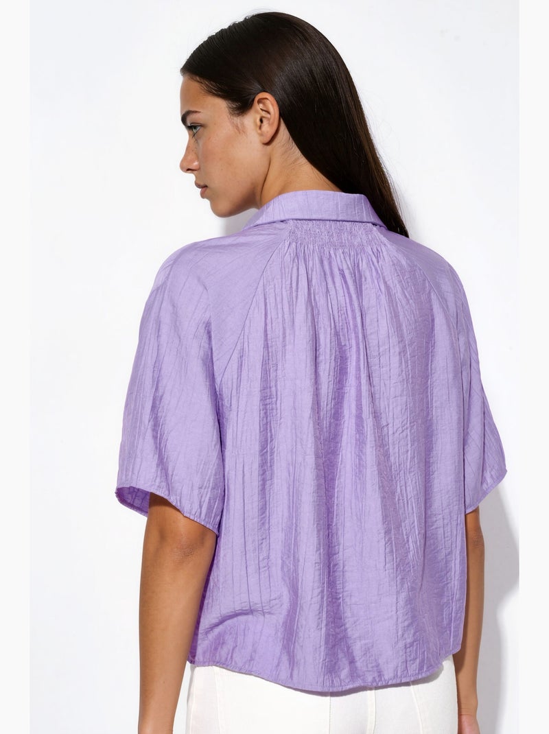 Camisa cropped relaxed de mujer busem Lavanda - Kiabi
