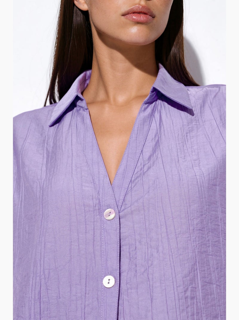 Camisa cropped relaxed de mujer busem Lavanda - Kiabi