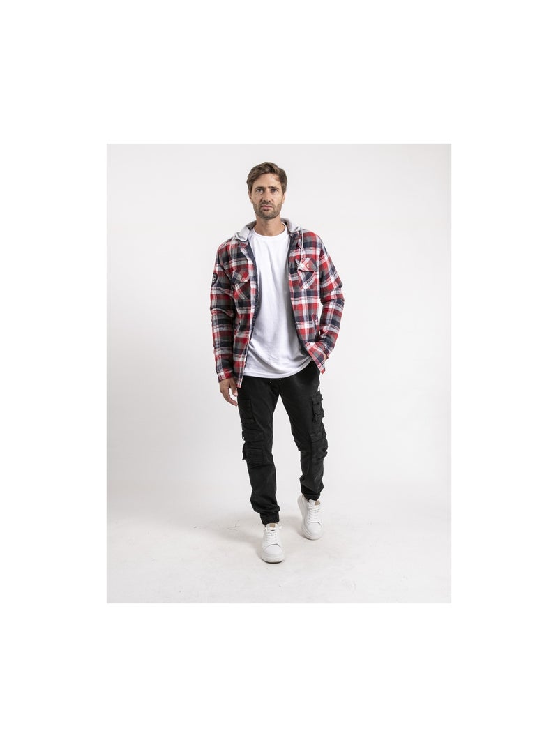 Camisa cuadros con capucha TARZAC Rojo - Kiabi