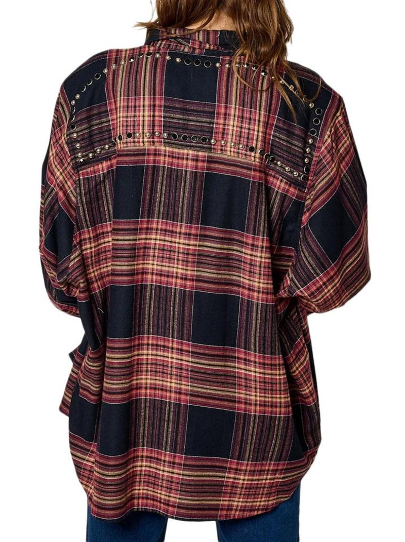 Camisa Cuadros Mujer Kaporal Rosa - Kiabi