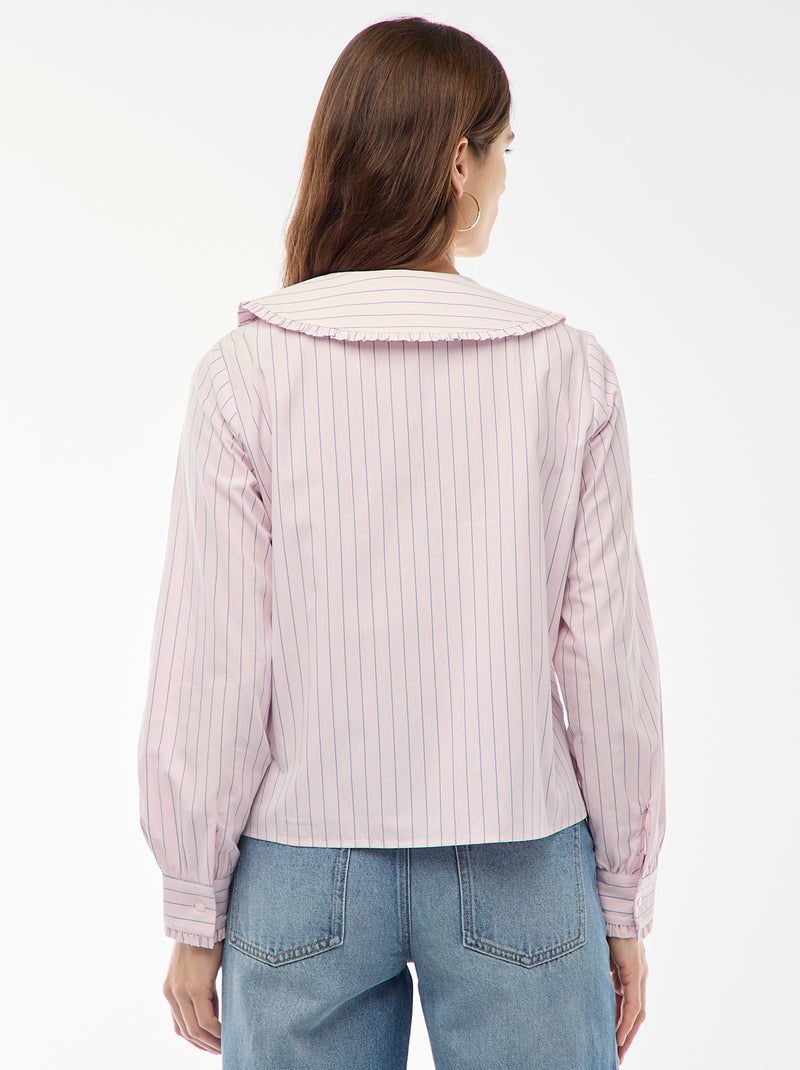 Camisa cuello Claudine Rosa - Kiabi