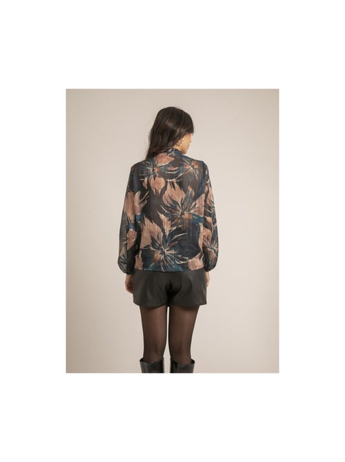 Camisa cuello lazo con motivos ORTENSE - Kiabi Camisa cuello lazo con motivos ORTENSE - Kiabi