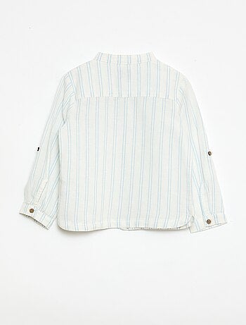 Camisa cuello mao con mangas remangables