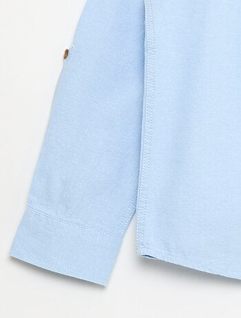 Camisa cuello mao en algodón liso